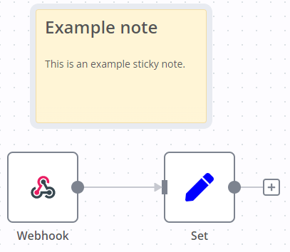 Workflow بسيط عليه ملاحظة لاصقة